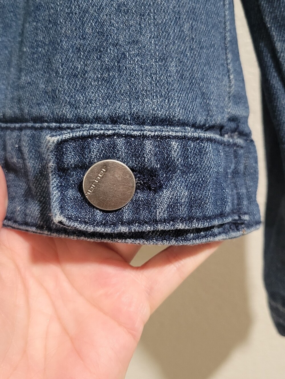 Joujou Premium Outerwear Blue Denim Faux Fur Lined Jacket Size L Retro Pockets - Picture 5 of 15
